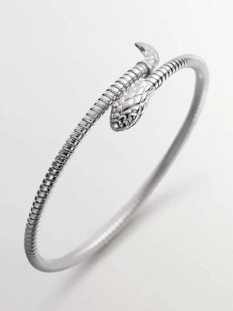 Brazaletes Y Pulseras Rígidas-Aristocrazy Brazalete De Plata 925 Con Forma De Serpiente