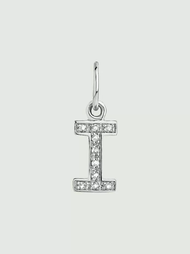 Charms De Letras-Aristocrazy Charm De Plata 925 Y Topacios Blancos Inicial I