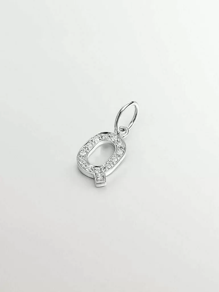 Charms De Letras-Aristocrazy Charm De Plata 925 Y Topacios Blancos Inicial Q