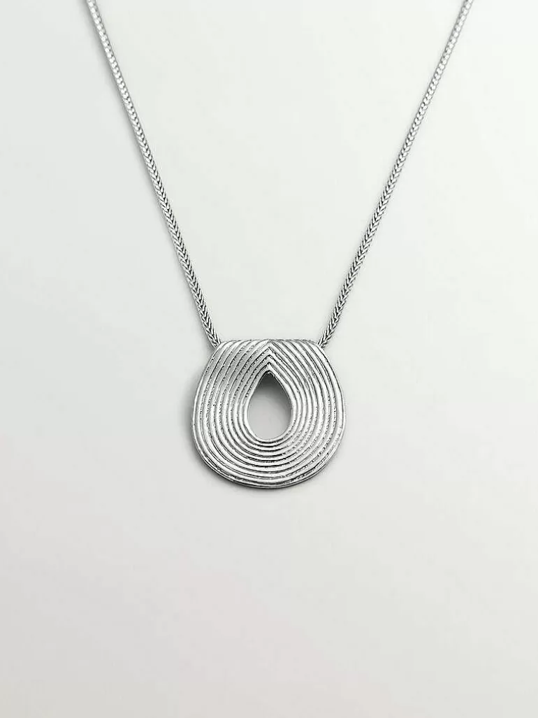 Collares De Plata-Aristocrazy Colgante Ovalado De Plata 925 Con Relieve