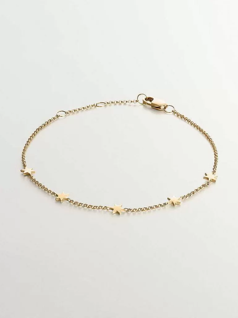 Pulseras De Oro-Aristocrazy Pulsera De Oro Amarillo De 9K Con Estrellas