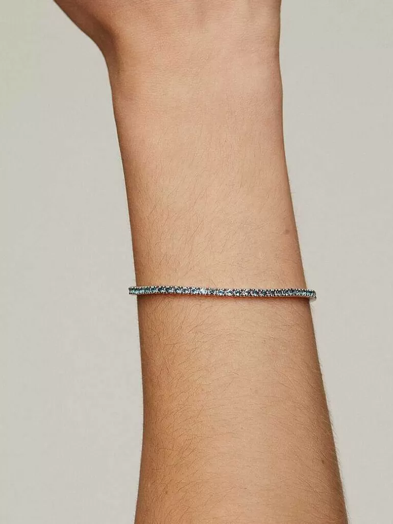 Brazaletes Y Pulseras Rígidas-Aristocrazy Pulsera De Plata 925 Con Topacios Azul London